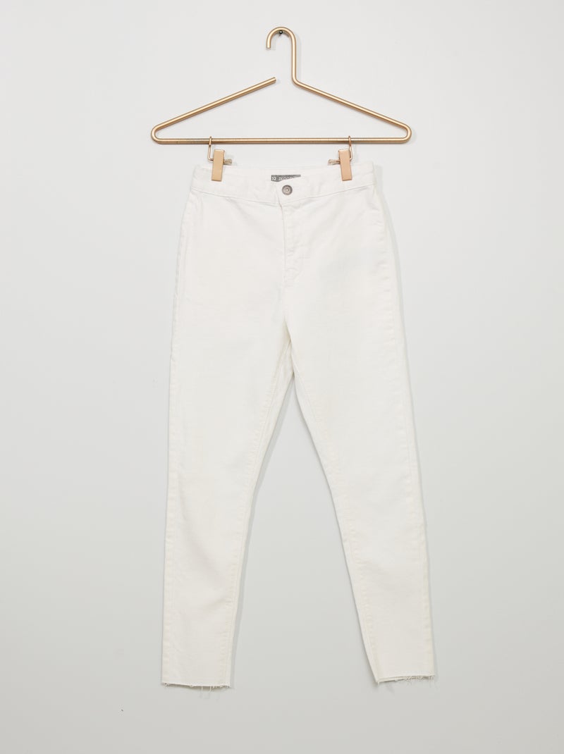 Jegging taille haute à 5 poches blanc - Kiabi