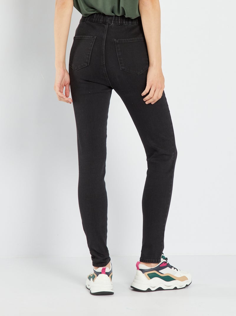 Jegging taille haute stretch Noir - Kiabi