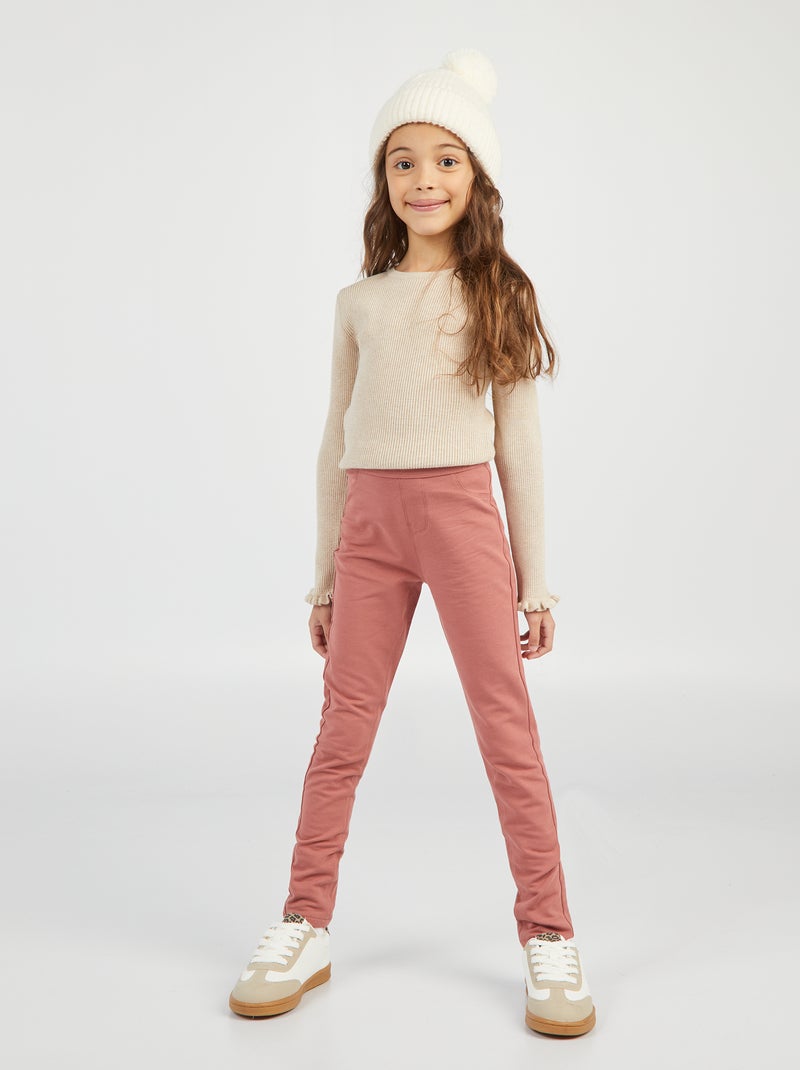 Jegging uni Rose saumon - Kiabi