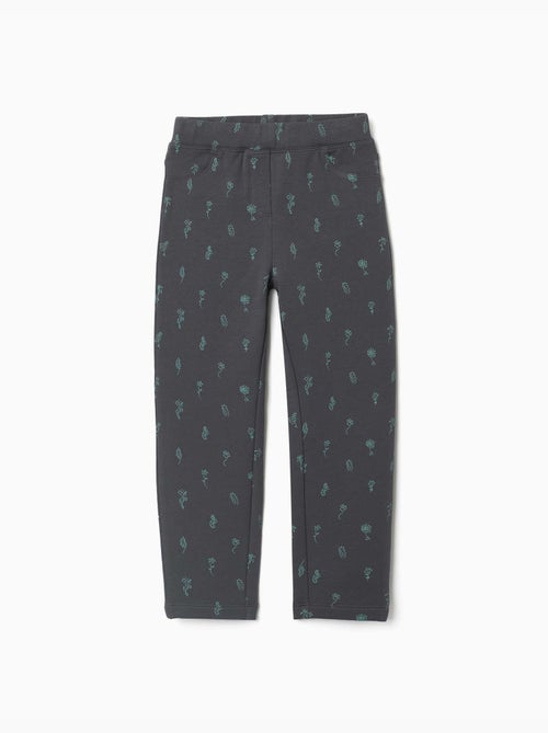 Jeggings à coupe skinny en coton peigné avec imprimé floral - Kiabi