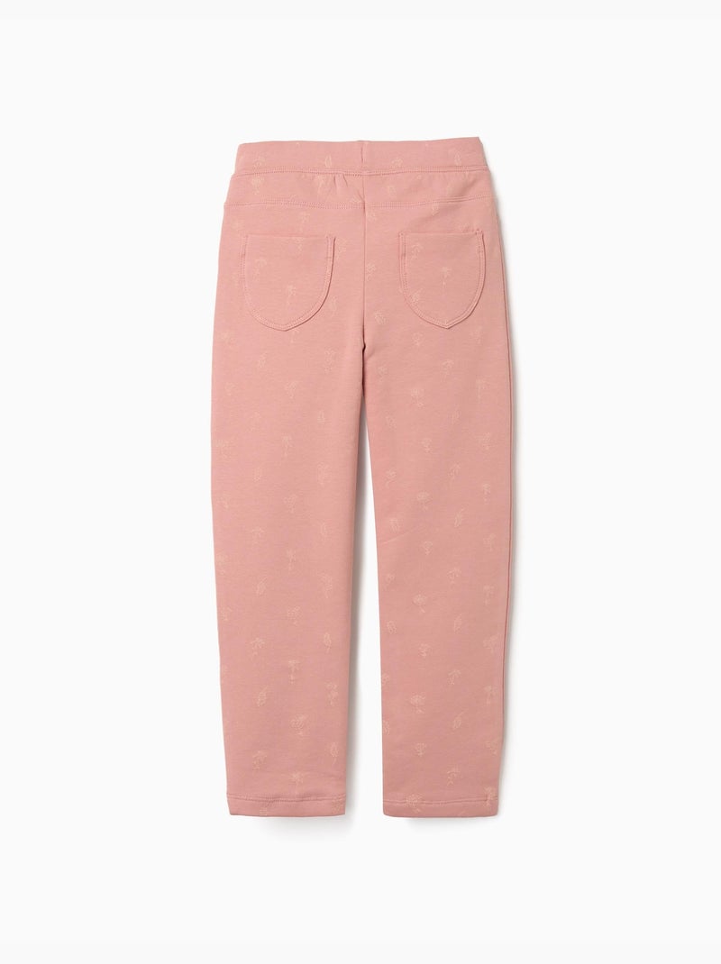 Jeggings à coupe skinny en coton peigné avec imprimé floral Rose - Kiabi