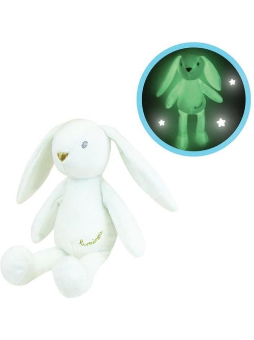 Jemini luminou lapin blanc peluche lumineuse naturelle fonctionne sans pile+/- 20 cm - Kiabi