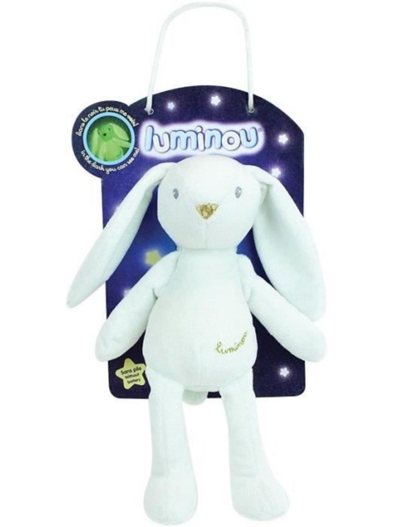 Jemini luminou lapin blanc peluche lumineuse naturelle fonctionne sans pile+/- 20 cm Blanc - Kiabi