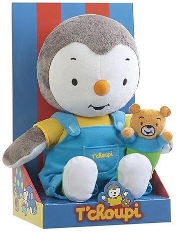 Jemini t'choupi - peluche tchoupi 30 cm avec ourson