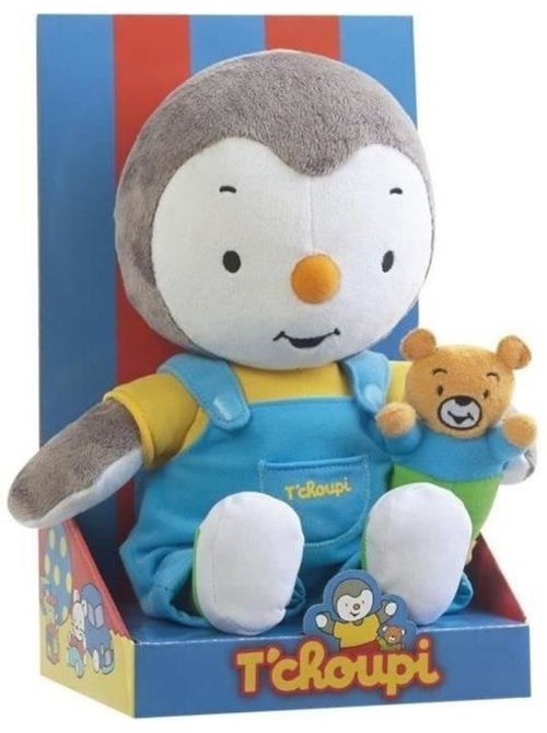 Jemini t'choupi - peluche tchoupi 30 cm avec ourson - Kiabi