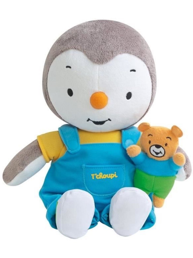 Jemini t'choupi - peluche tchoupi 30 cm avec ourson Bleu - Kiabi