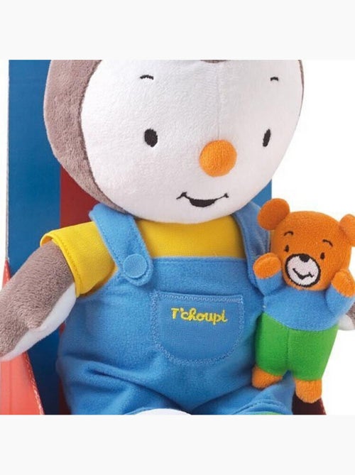 Jemini t'choupi - peluche tchoupi 30 cm avec ourson - Kiabi