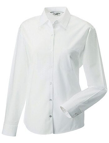 Jerzees - Chemisier à manches longues 100% coton