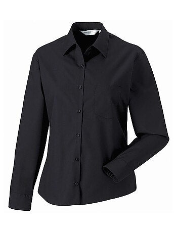 Jerzees - Chemisier à manches longues 100% coton