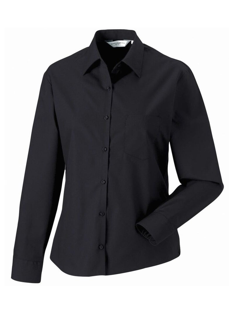 Jerzees - Chemisier à manches longues 100% coton Noir - Kiabi