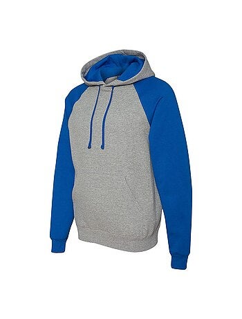 Jerzees - Sweat à capuche manches raglan motif/style blocs de couleurs