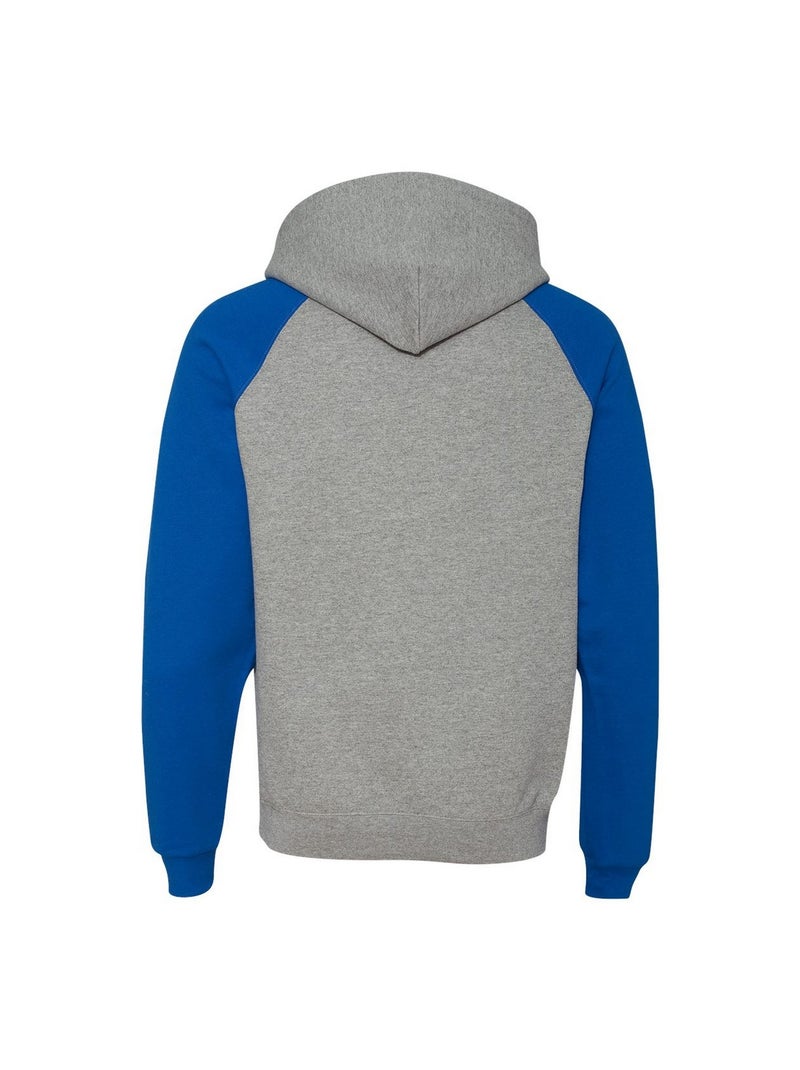 Jerzees - Sweat à capuche manches raglan motif/style blocs de couleurs Bleu Gris Bleu - Kiabi