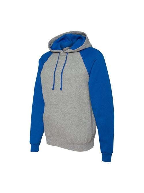 Jerzees - Sweat à capuche manches raglan motif/style blocs de couleurs - Kiabi