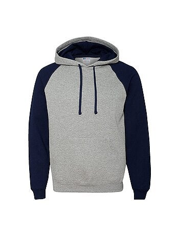 Jerzees - Sweat à capuche manches raglan motif/style blocs de couleurs