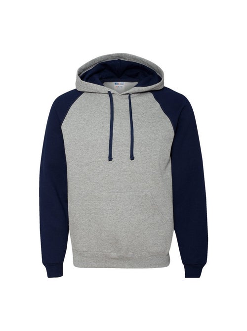 Jerzees - Sweat à capuche manches raglan motif/style blocs de couleurs - Kiabi