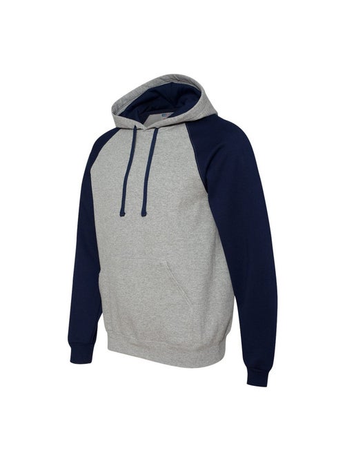 Jerzees - Sweat à capuche manches raglan motif/style blocs de couleurs - Kiabi