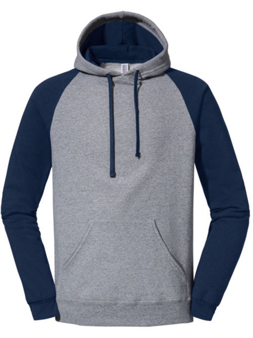 Jerzees - Sweat à capuche manches raglan motif/style blocs de couleurs - Kiabi