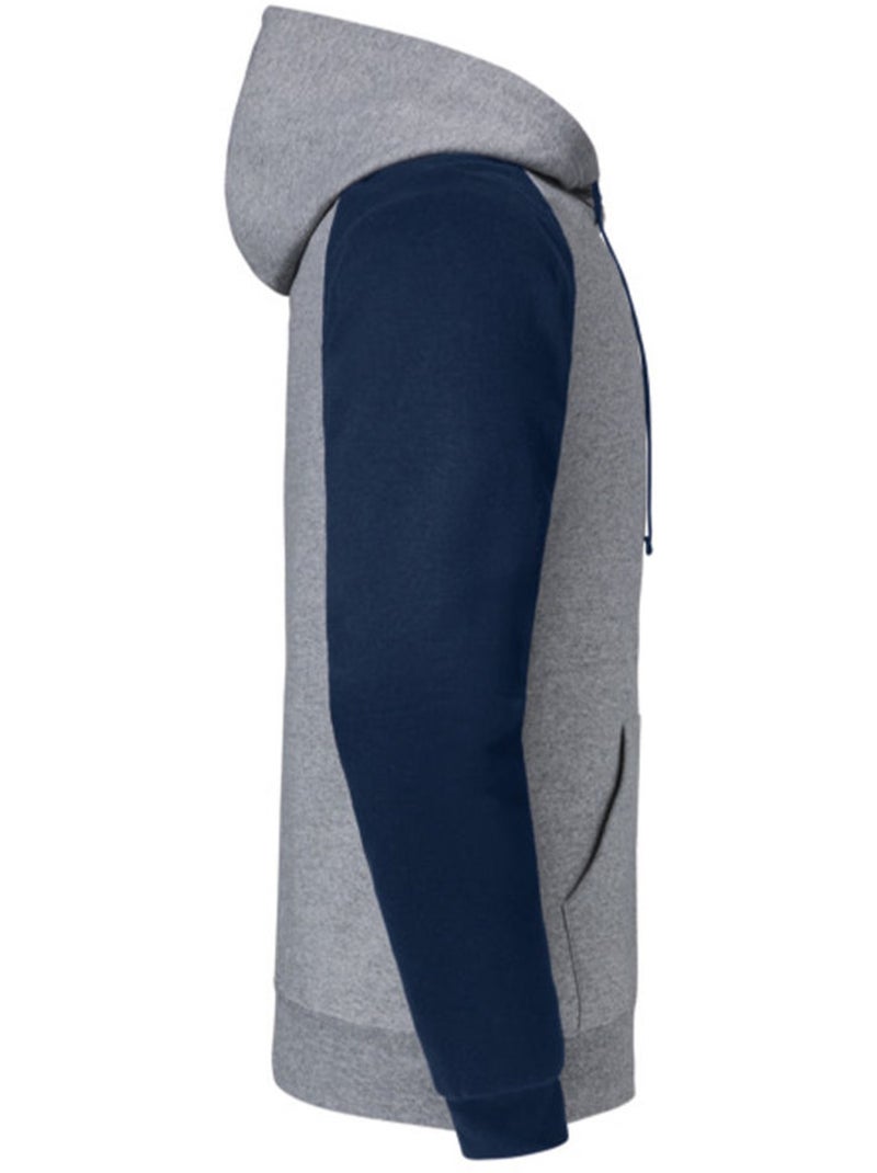 Jerzees - Sweat à capuche manches raglan motif/style blocs de couleurs Gris Bleu Bleu - Kiabi