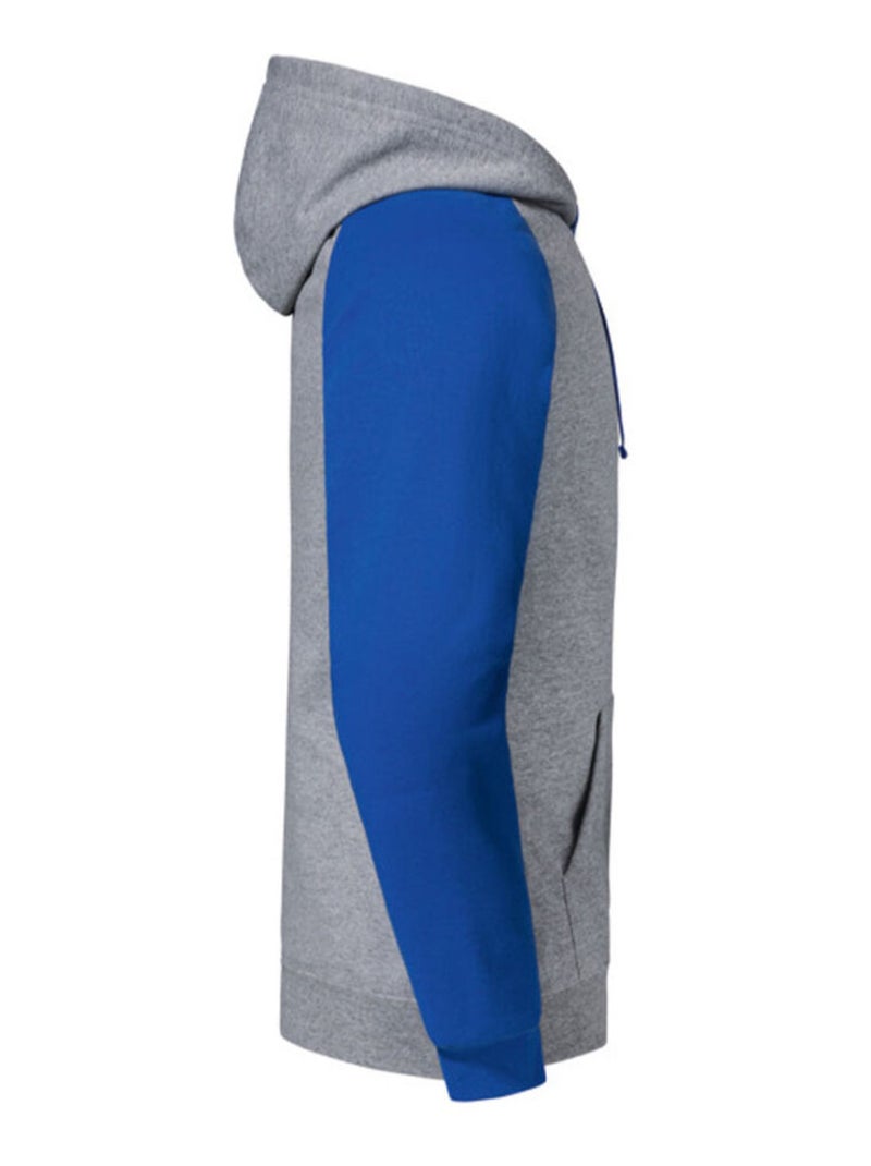 Jerzees - Sweat à capuche manches raglan motif/style blocs de couleurs Gris Bleu - Kiabi