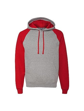 Jerzees - Sweat à capuche manches raglan motif/style blocs de couleurs