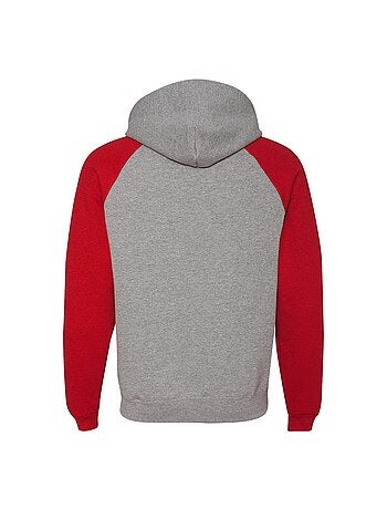 Jerzees - Sweat à capuche manches raglan motif/style blocs de couleurs