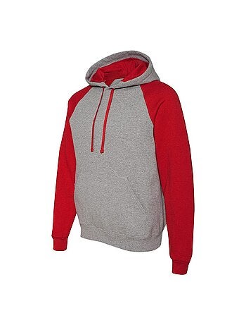 Jerzees - Sweat à capuche manches raglan motif/style blocs de couleurs