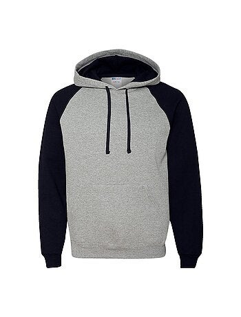 Jerzees - Sweat à capuche manches raglan motif/style blocs de couleurs