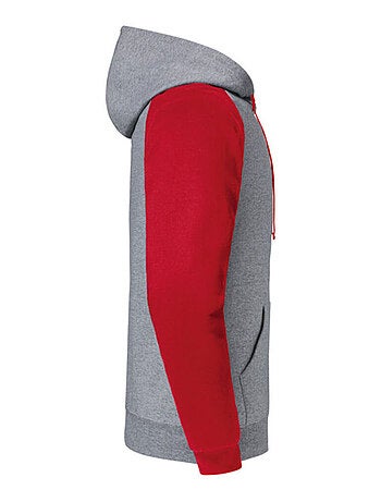 Jerzees - Sweat à capuche manches raglan motif/style blocs de couleurs