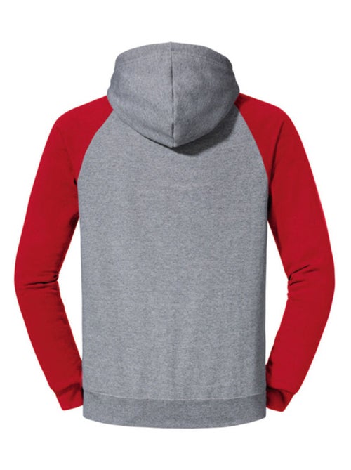 Jerzees - Sweat à capuche manches raglan motif/style blocs de couleurs - Kiabi