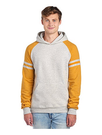 Jerzees - Sweat à capuche motif/style Bloc de couleur style universitaire VARSITY