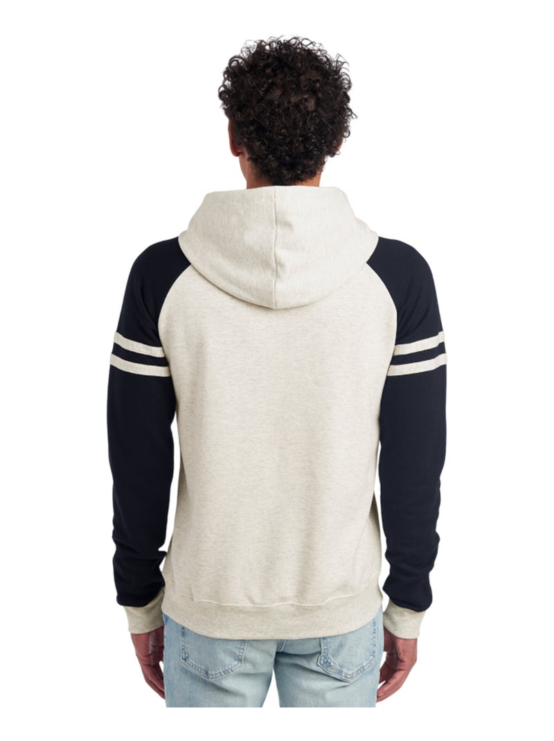 Jerzees - Sweat à capuche motif/style Bloc de couleur style universitaire VARSITY Gris Noir - Kiabi