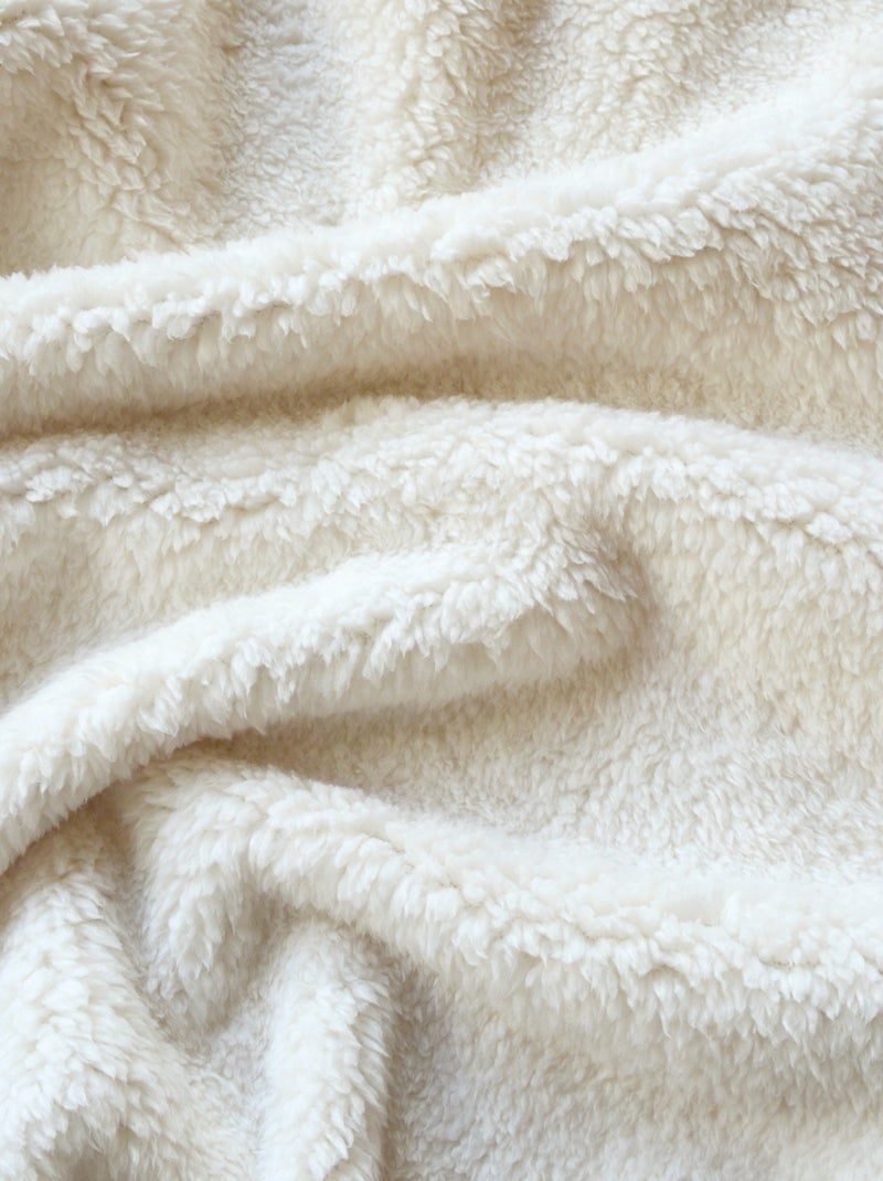 Jeté de canapé et lit motif vichy en polaire Beige coquille - Kiabi