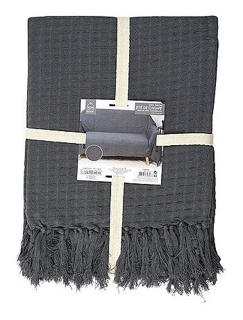 Jeté de canapé gaufré 170x250 cm anthracite