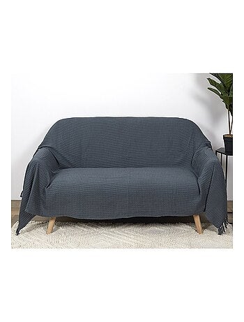Jeté de canapé gaufré 170x250 cm anthracite