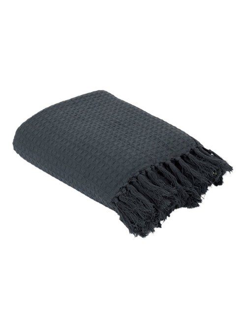Jeté de canapé gaufré 170x250 cm anthracite - Kiabi