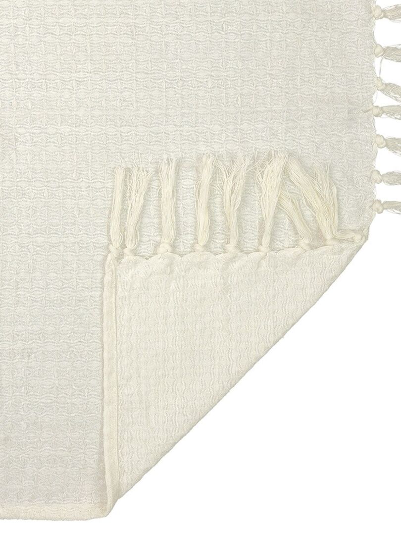 Jeté de canapé gaufré 170x250 cm ivoire Blanc - Kiabi
