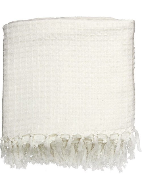 Jeté de canapé gaufré 170x250 cm ivoire - Kiabi Jeté de canapé gaufré 170x250 cm ivoire - Kiabi