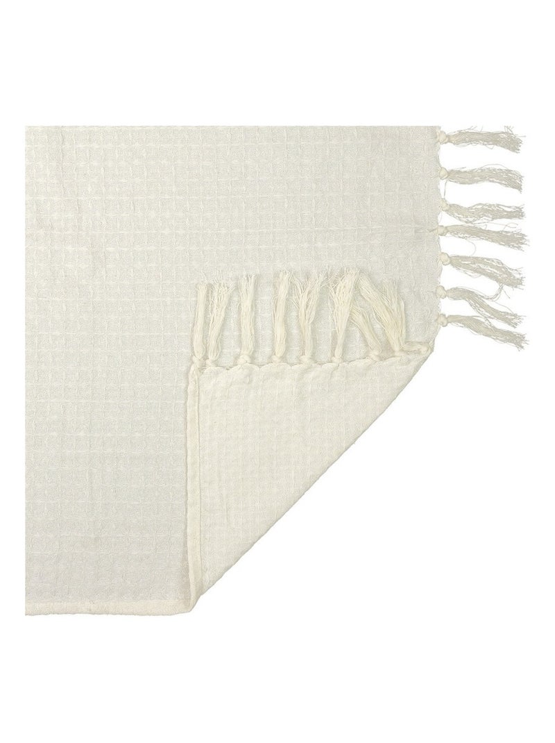 Jeté de canapé gaufré 170x250 cm ivoire Blanc - Kiabi
