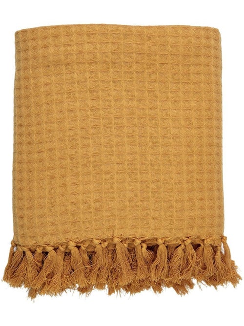 Jeté de canapé gaufré 170x250 cm ocre - Kiabi Jeté de canapé gaufré 170x250 cm ocre - Kiabi