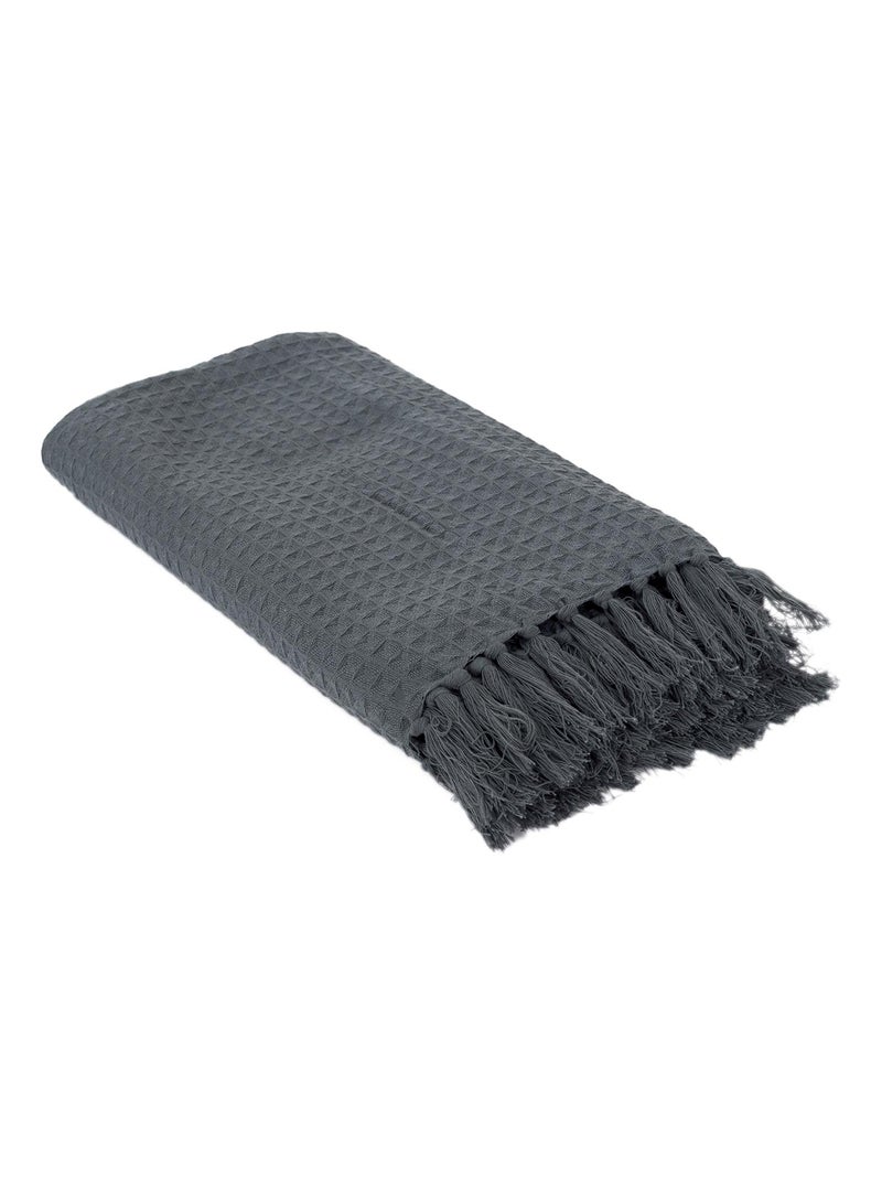 Jeté de canapé LAURY gris anthracite - Kiabi