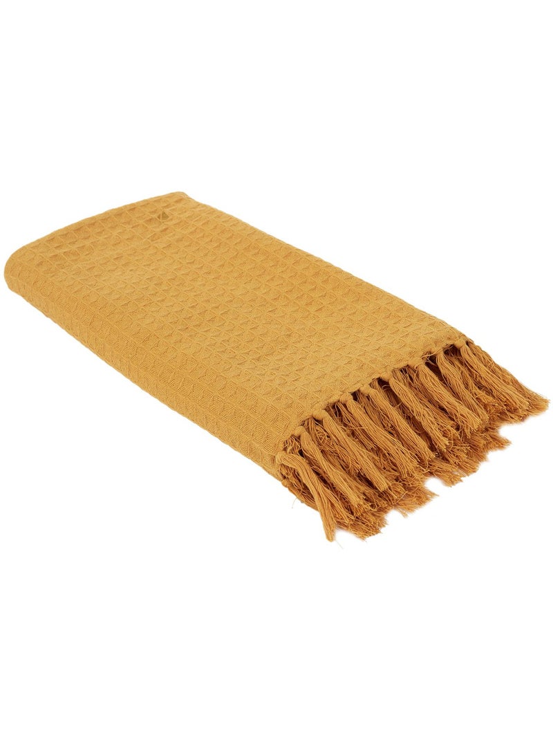 Jeté de canapé SOFIA Jaune moutarde - Kiabi