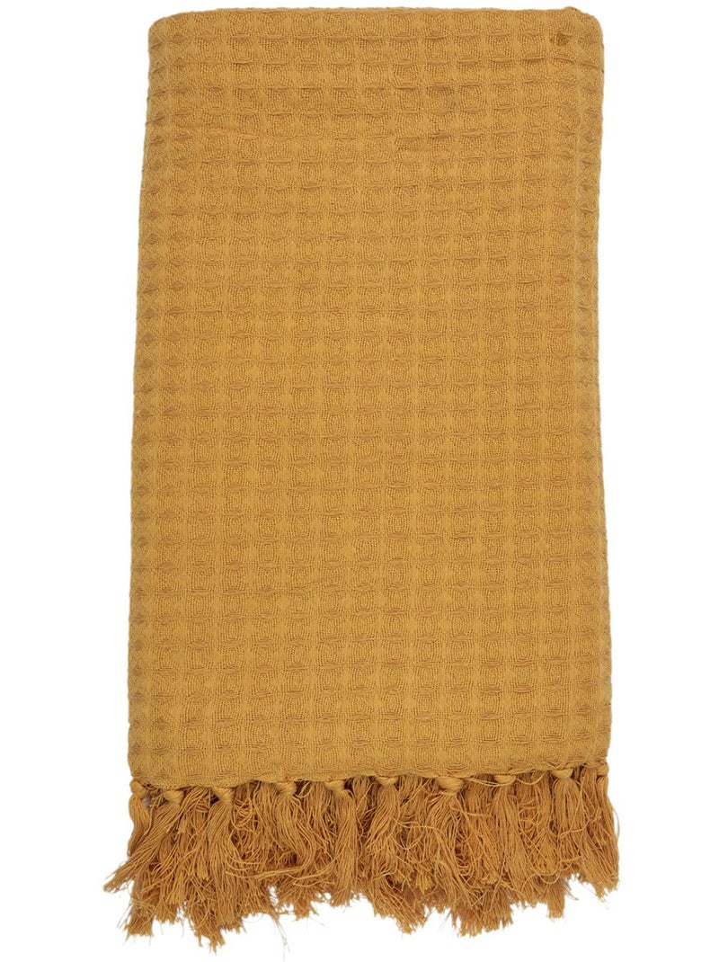 Jeté de canapé SOFIA Jaune moutarde - Kiabi