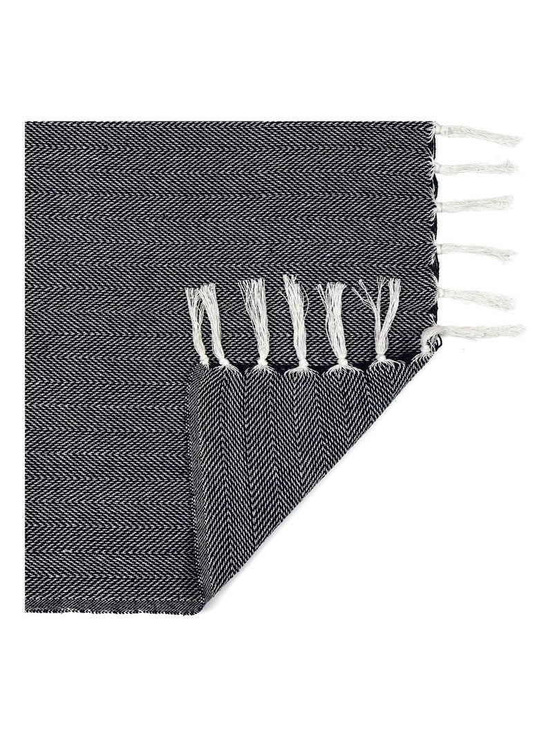 Jeté de canapé ZIGZAG Blanc Bleu - Kiabi