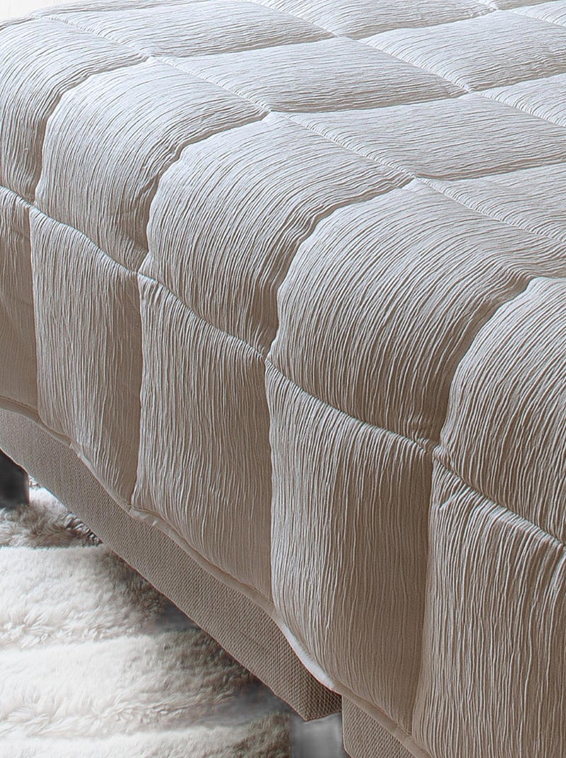 Jeté de lit  - Effet Froissé Ecru - Kiabi