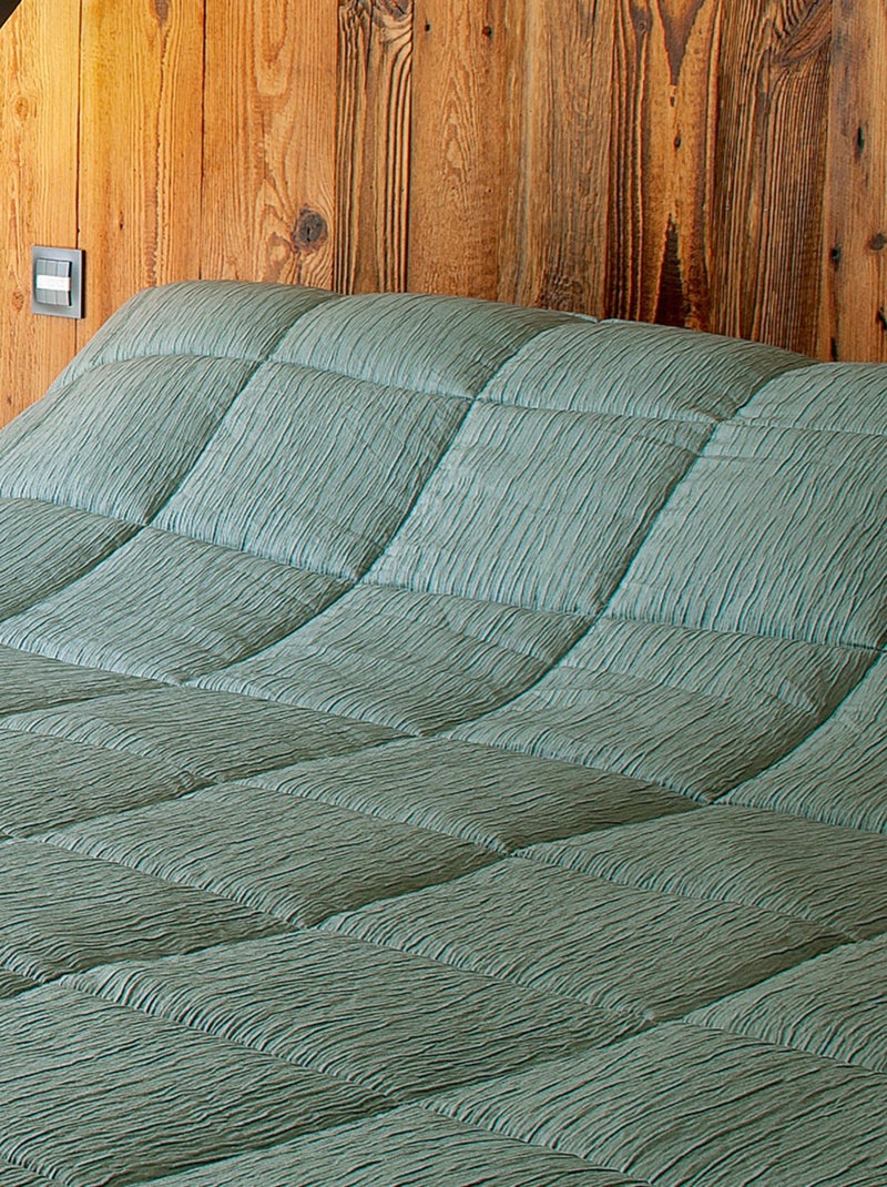 Jeté de lit  - Effet Froissé Vert - Kiabi