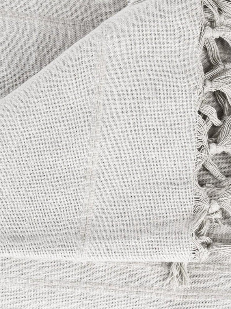 Jeté de lit 160x220 gris clair coton Gris clair - Kiabi
