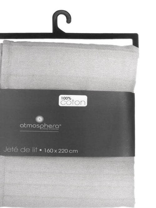 Jeté de lit 160x220 gris clair coton - Kiabi