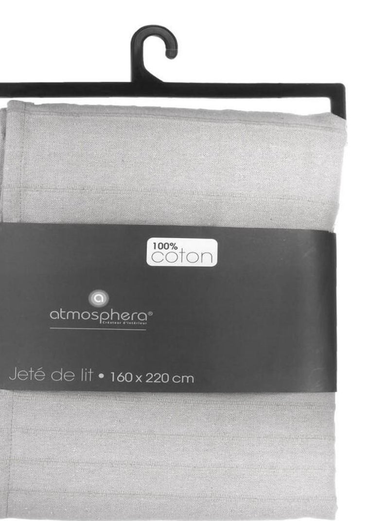Jeté de lit 160x220 gris clair coton Gris clair - Kiabi