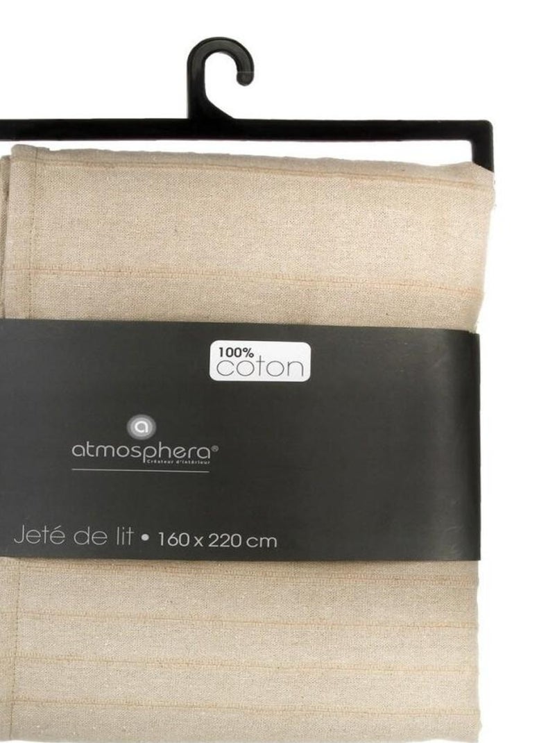Jeté de lit 160x220 lin coton Beige - Kiabi