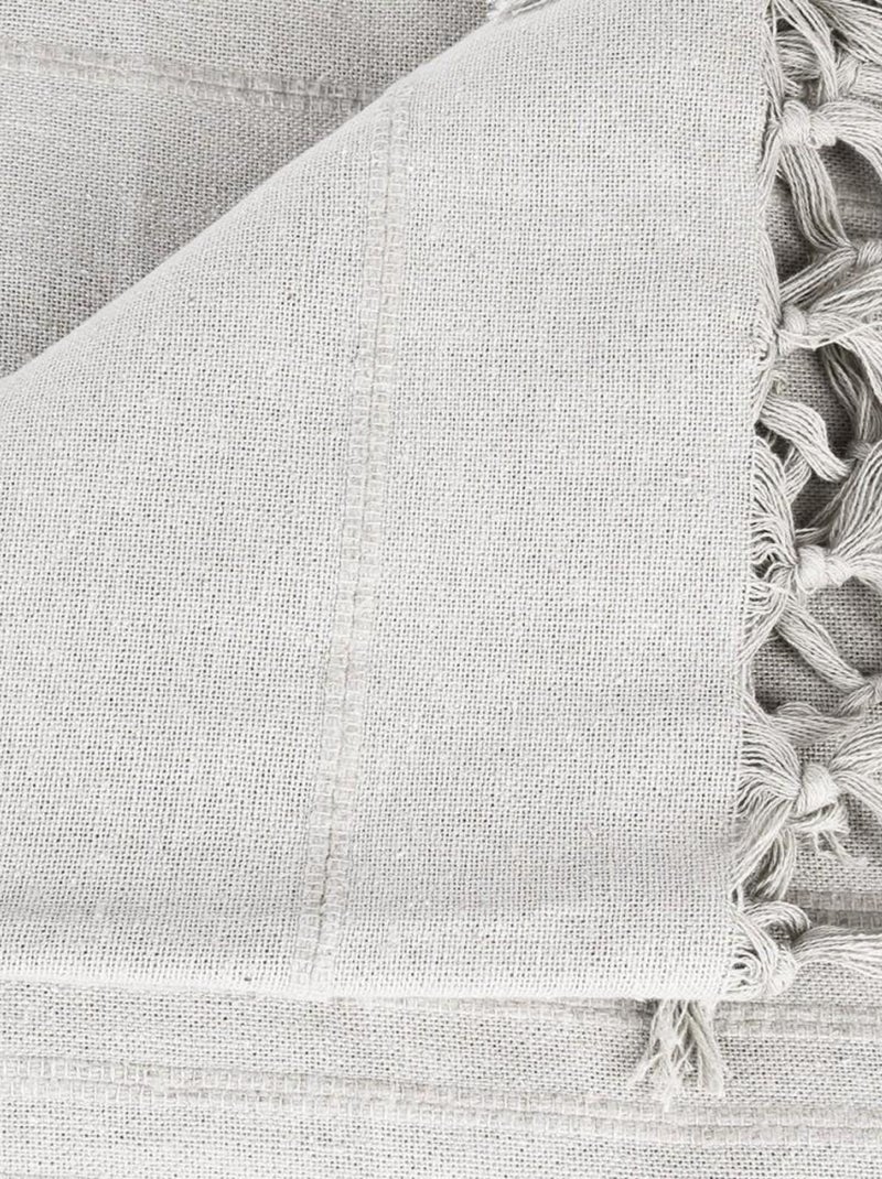 Jeté de lit 230x250 gris clair coton Gris clair - Kiabi